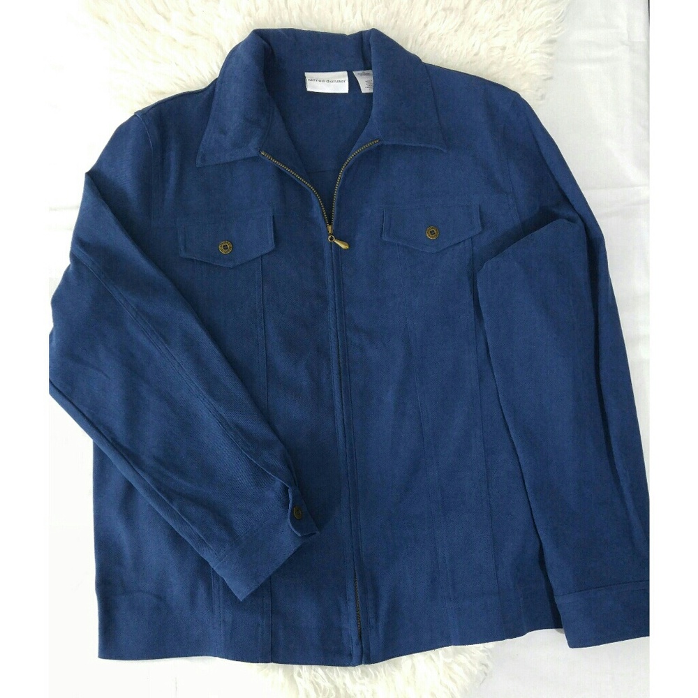 Alfred Dunner Womens Top/Jacket Zip Up Stretch